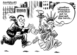 OLYMPIC TORCH PROTEST by Jimmy Margulies