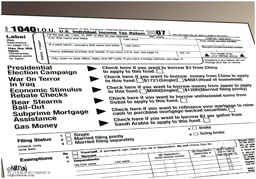 Form 1040 I.O.U.-COLOR