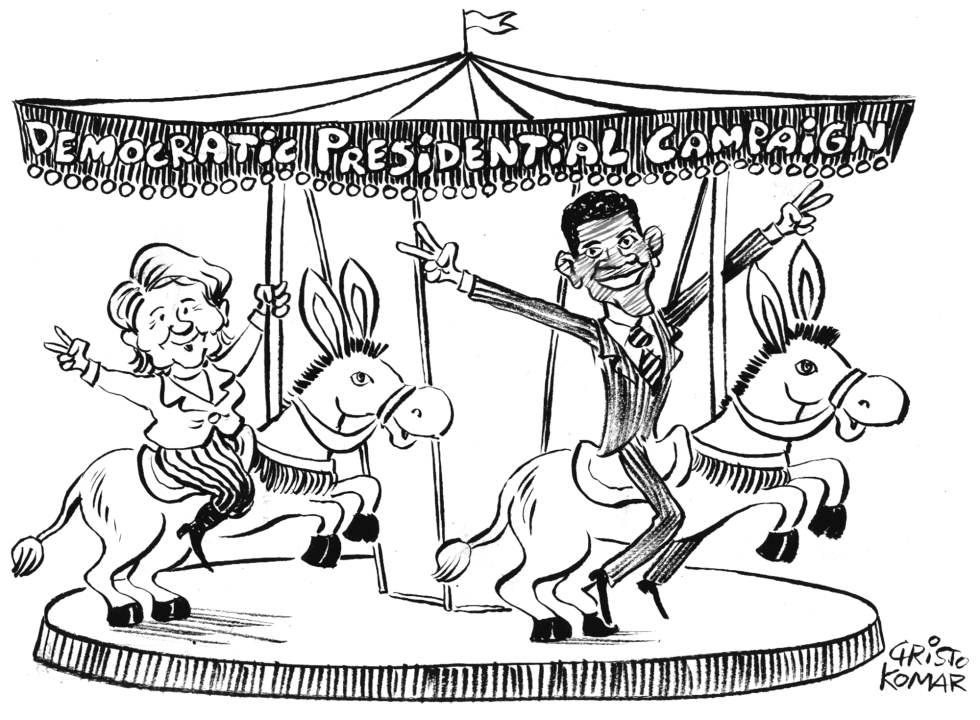 Democratic Merry-go-round - B&W