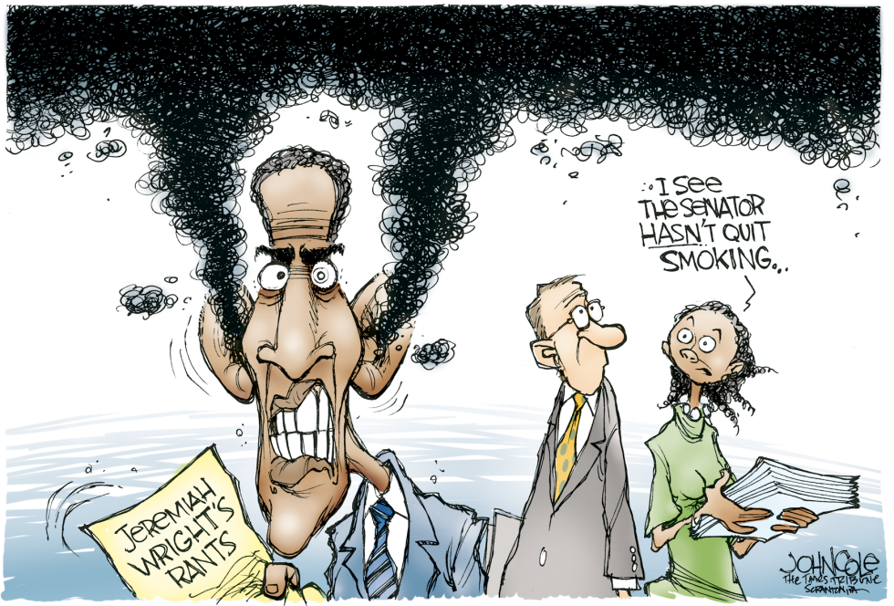  OBAMA STILL SMOKING by John Cole