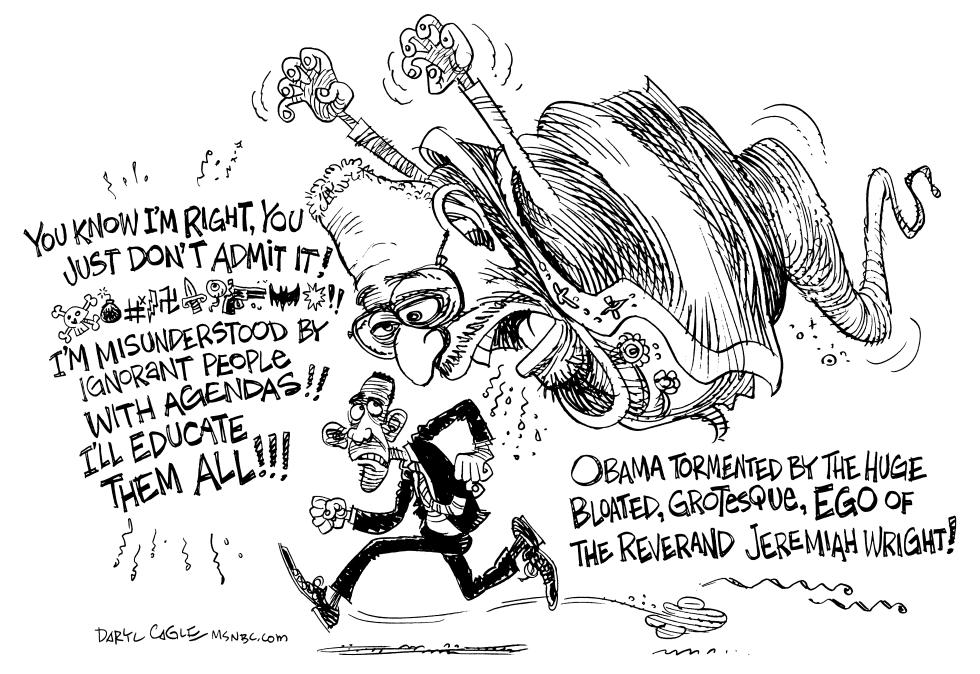  OBAMA TORMENTED BY REV WRIGHT by Daryl Cagle