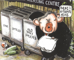 GORDON BROWN RECYCLING RUBBISH by Iain Green
