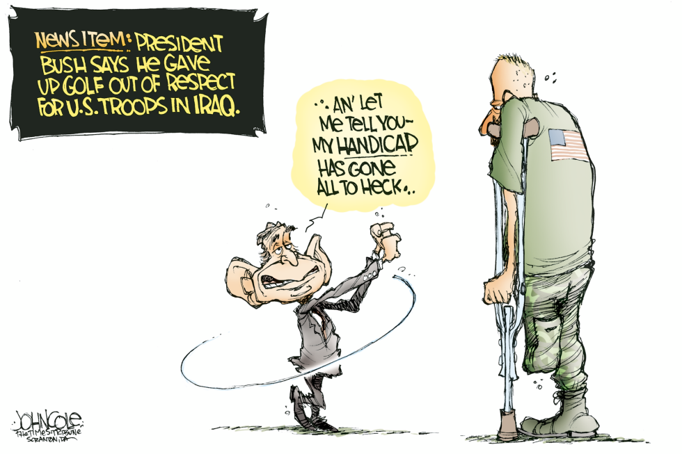 Bush sacrifices golf