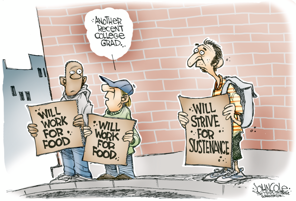 Graduate joblessness Color