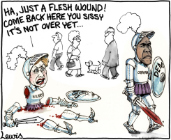 HILLARY BLOODIED BUT UNBOWED by Peter Lewis