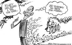 BLAZING A TRAIL by Mike Keefe