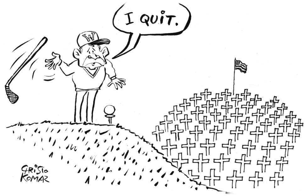 Mr. Bush gave up golf - B&W