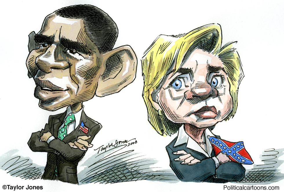  OBAMA AND HILLARY / FLAG PINS  by Taylor Jones