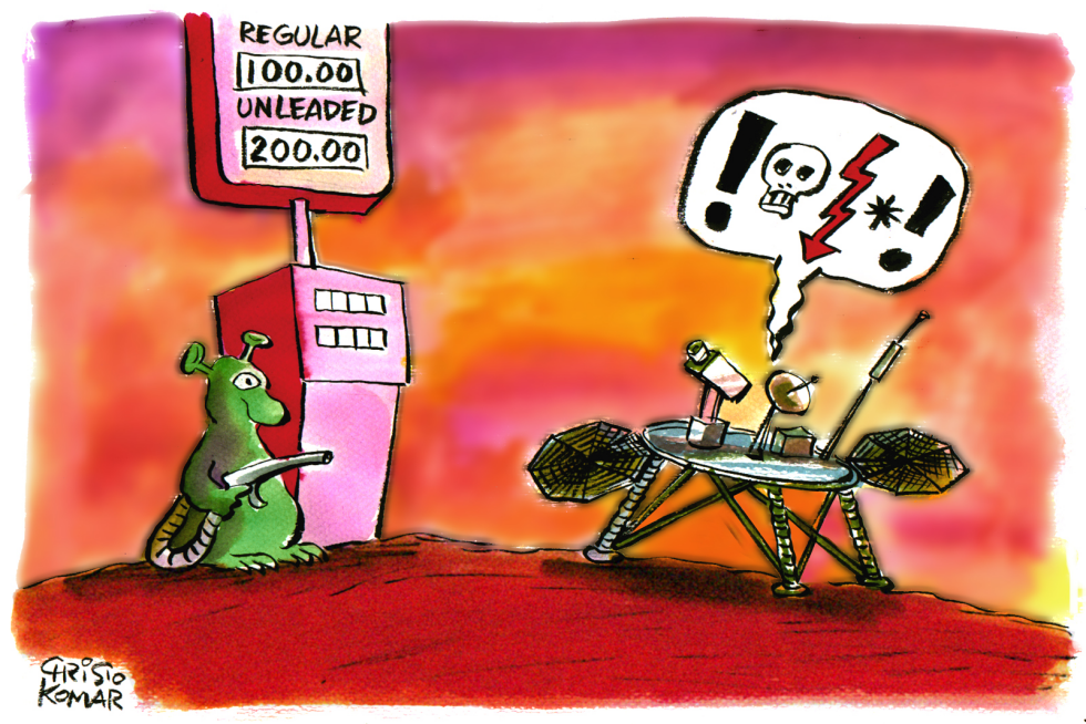 Phoenix Mars Lander in trouble - COLOR
