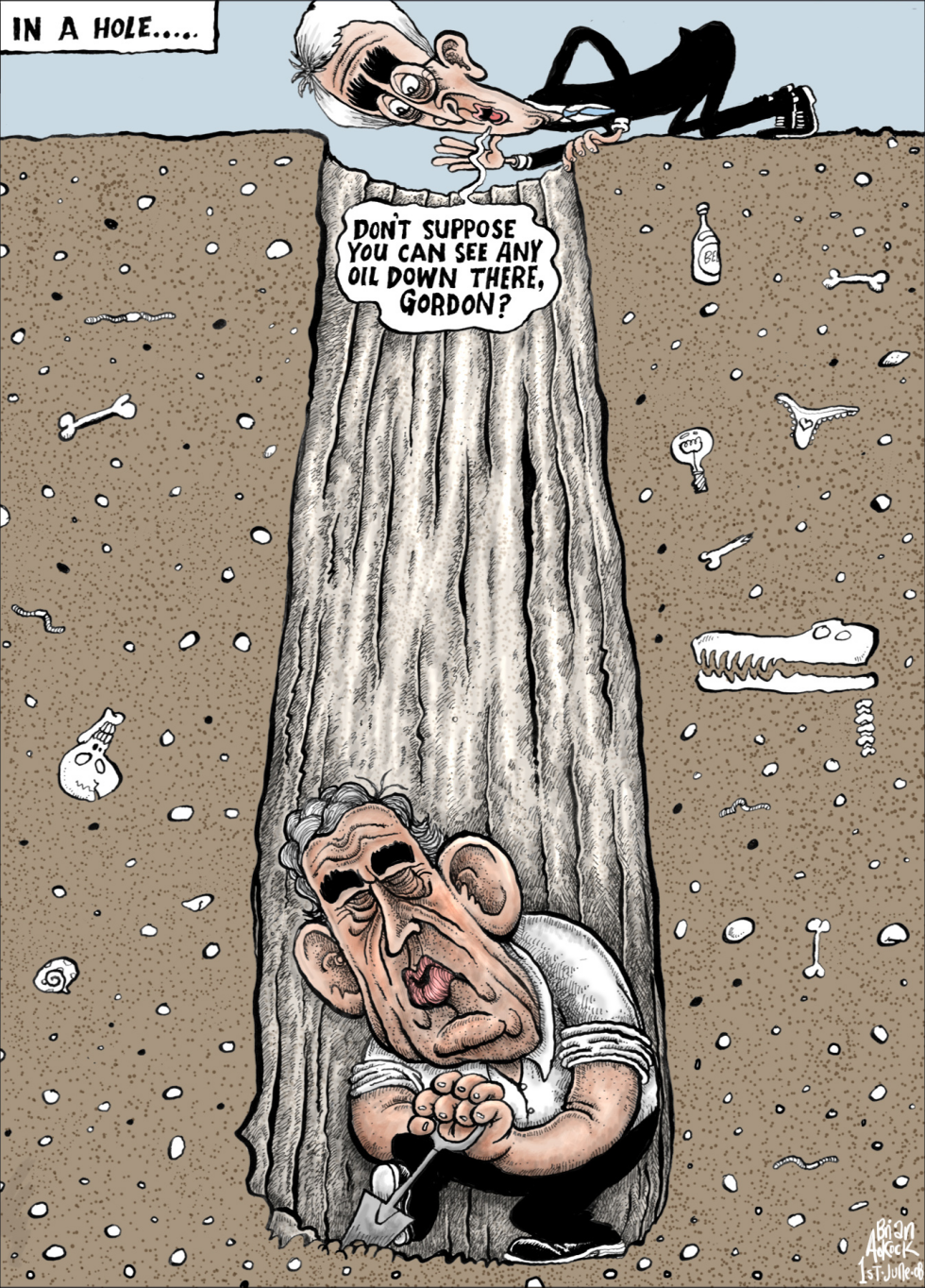 Gordon Brown In A Hole