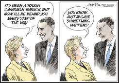 HILLARY BEHIND OBAMA by J.D. Crowe