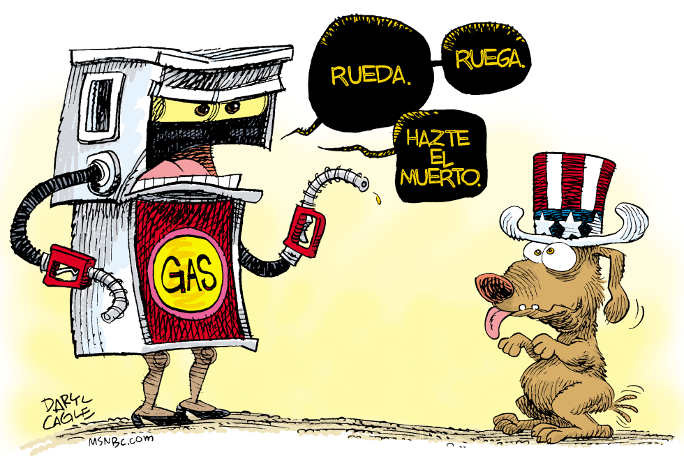  EL PERRITO DE LOS PRECIOS DE LA GASOLINA  by Daryl Cagle