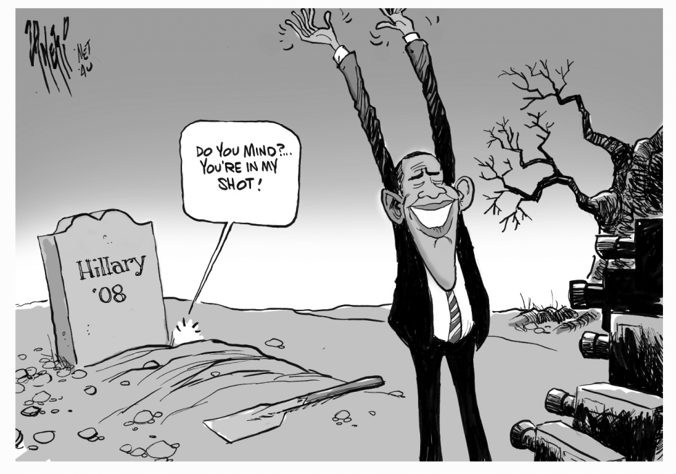 Obama Wins Dem Nomination BW