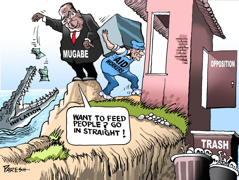 Aid workers in Zimbabwe