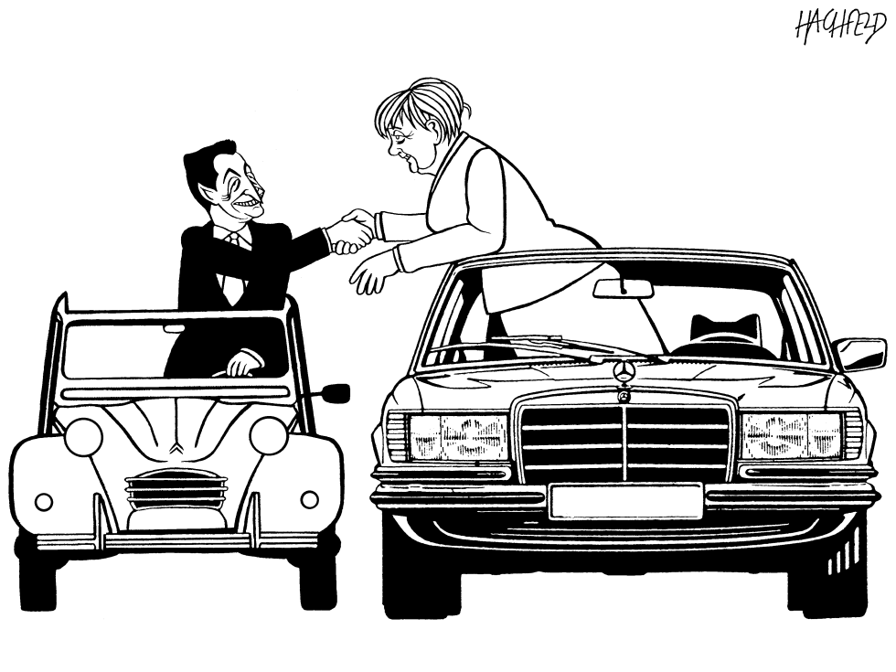 Sarko, Merkel, cars