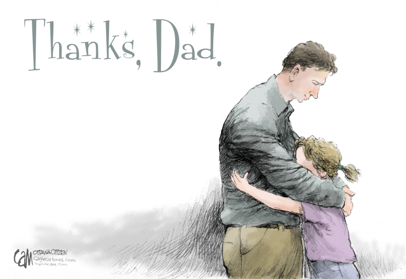 Heartfelt Father's Day embrace captures quiet gratitude between dad and child