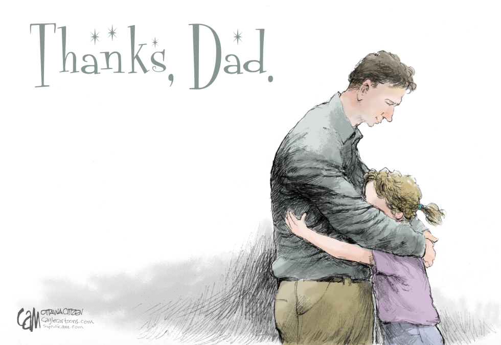 Heartfelt Father's Day embrace captures quiet gratitude between dad and child