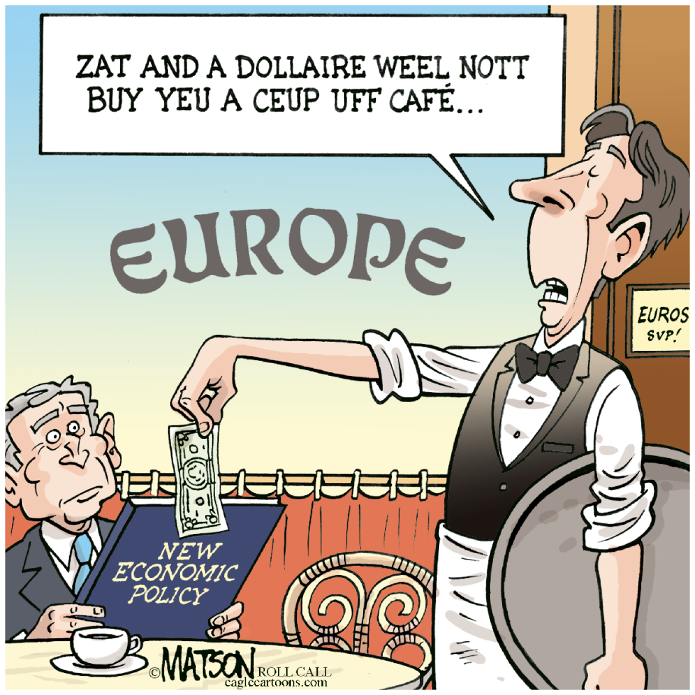Weak Dollar In Europe-COLOR
