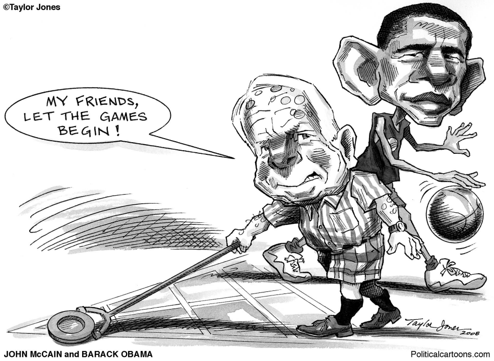 McCain and Obama / shuffleboard