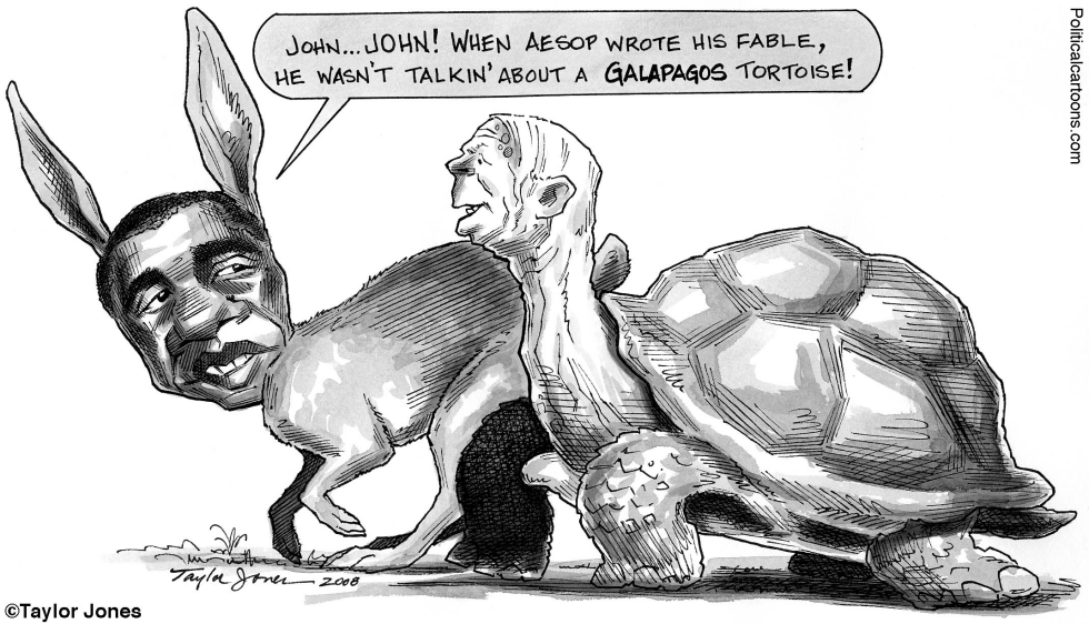  OBAMA AND MCCAIN / TORTOISE AND HARE by Taylor Jones