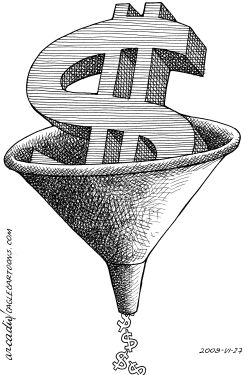 SHRINKING DOLLAR by Arcadio Esquivel