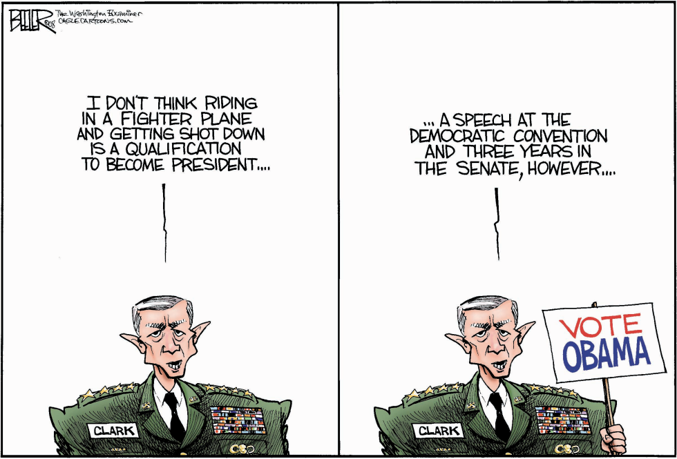  WESLEY CLARK ON MCCAIN by Nate Beeler