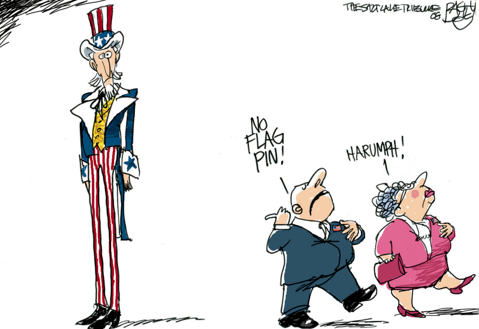  FLAG PINHEADS by Pat Bagley