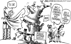 MISSILE DEFENSE UNVEILED by Mike Keefe