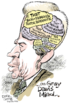 GRAY DAVIS MIND  by Daryl Cagle