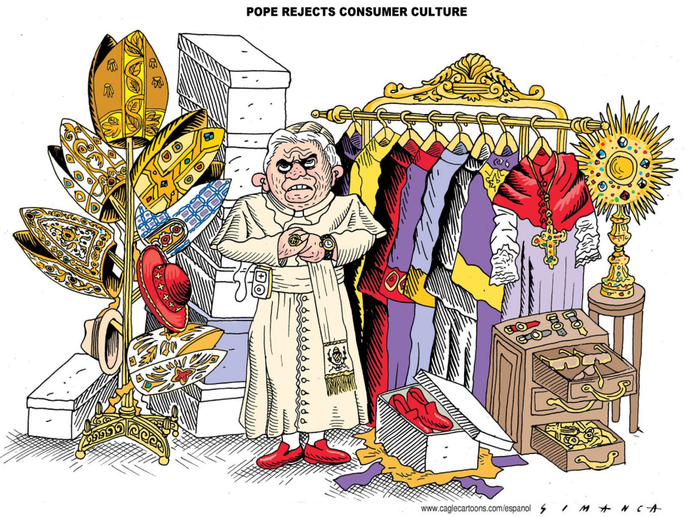  POPE REJECTS CONSUMER CULTURE  by Osmani Simanca