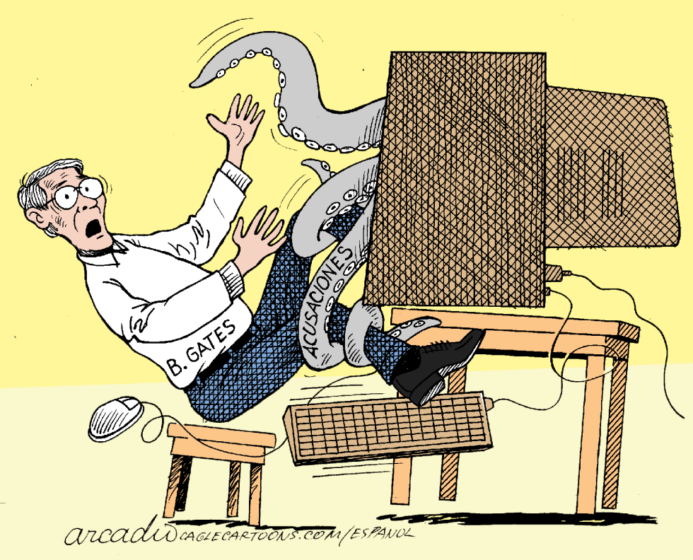 Bill Gates, octopus, accusations, computer, attack