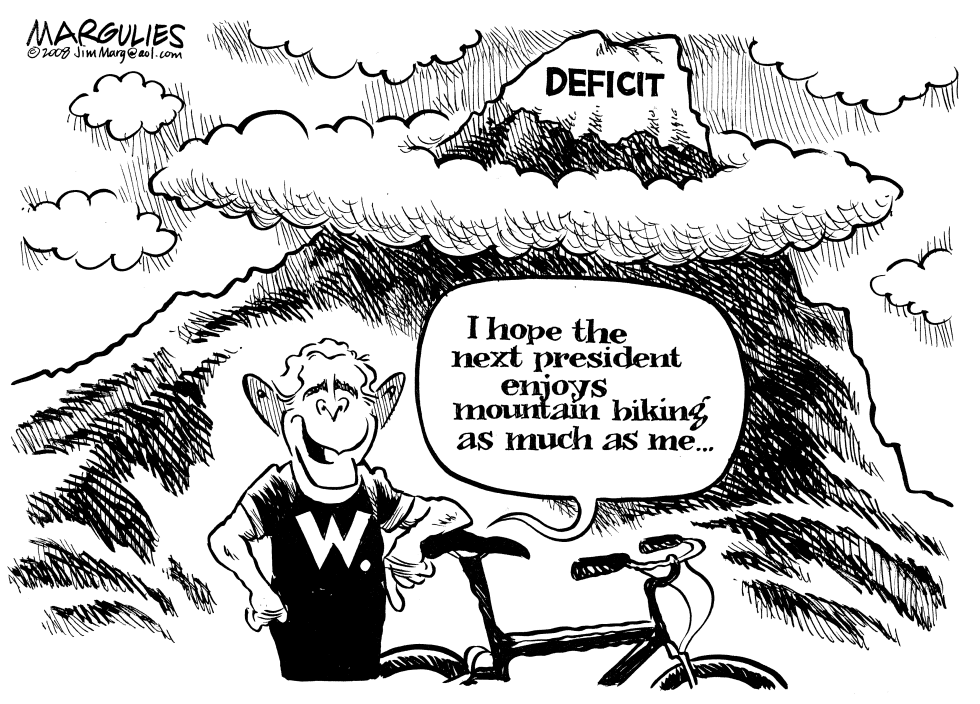 Bush leaves record deficit