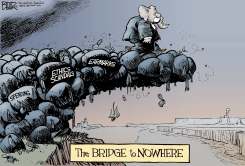 GOP BRIDGE TO NOWHERE  by Nate Beeler