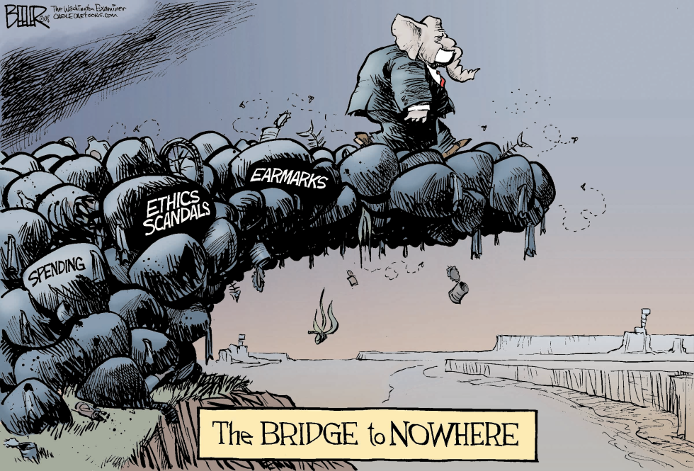  GOP BRIDGE TO NOWHERE by Nate Beeler