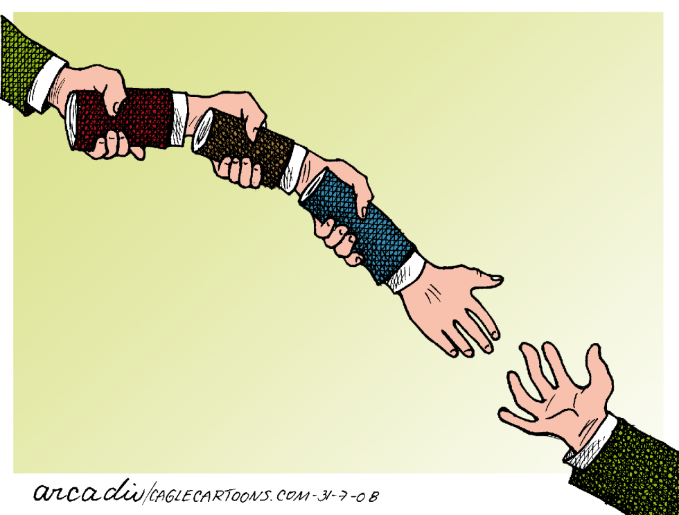 Políticos al darse la mano col