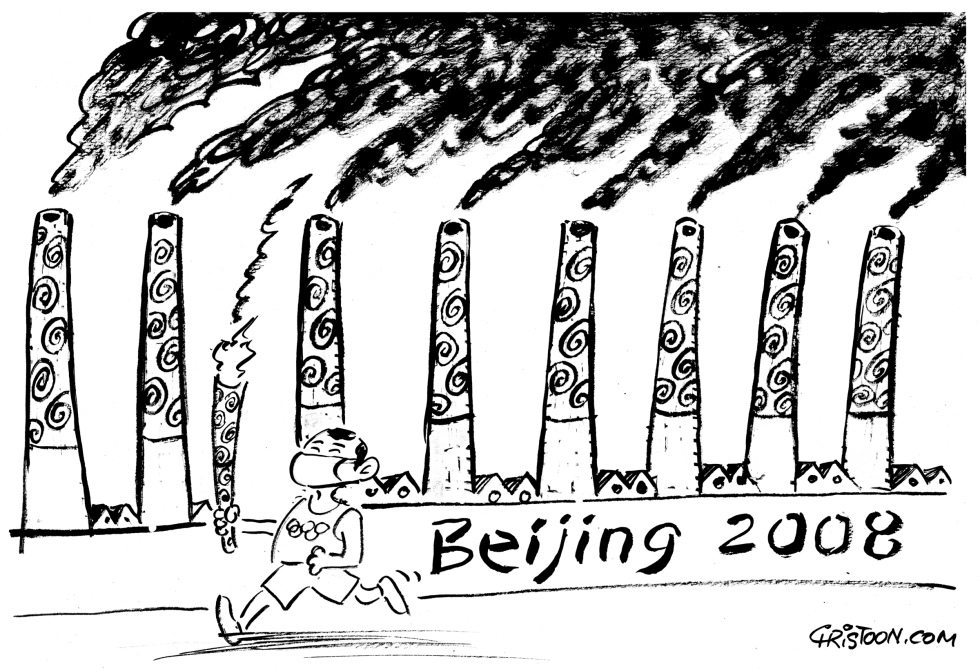 Beijing Olympic Torches - B&W