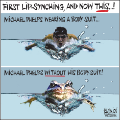 PHELPS AS FROG PRINCE by Terry Mosher