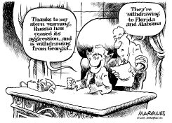 BUSH WARNS RUSSIA by Jimmy Margulies