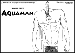 MICHAEL PHELPS AQUAMAN B/W by J.D. Crowe