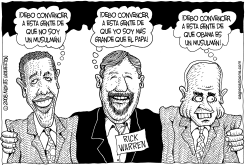 OBAMA, MCCAIN Y EL PASTOR RICK  by Monte Wolverton