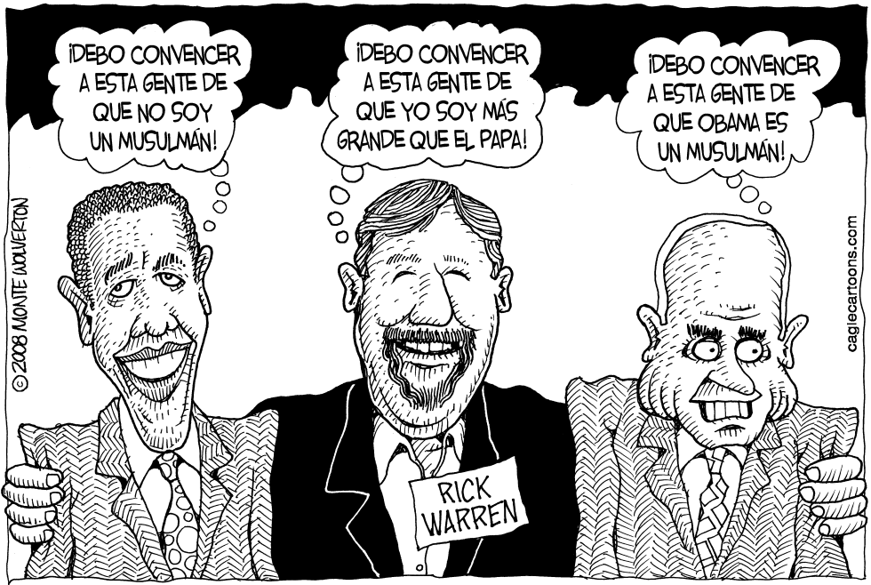  OBAMA, MCCAIN Y EL PASTOR RICK  by Wolverton