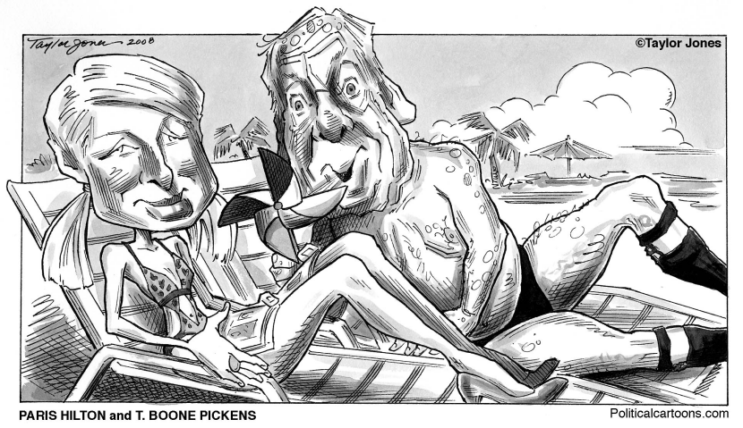 Paris Hilton and T. Boone Pickens
