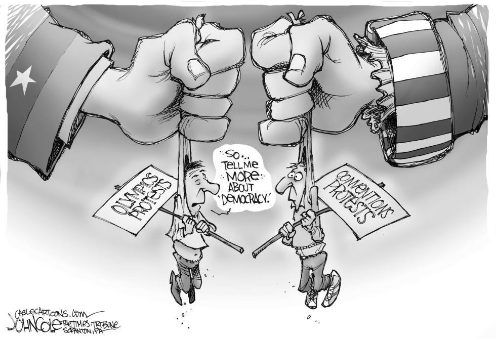 Convention protests BW