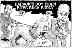 BIDEN BITES BUSH BUDDY by Monte Wolverton