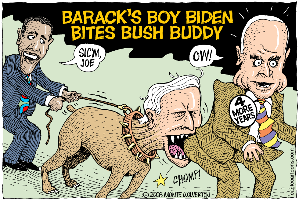  BIDEN BITES BUSH BUDDY by Wolverton