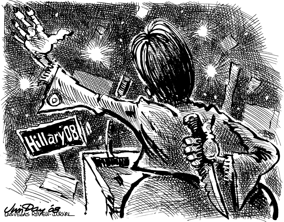 Hillary at the convention podium