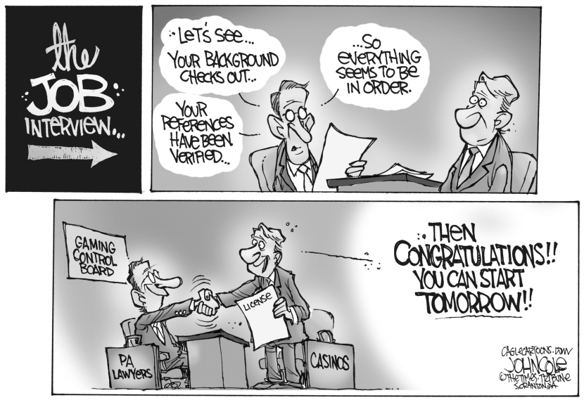LOCAL PA -- Casino job interview BW