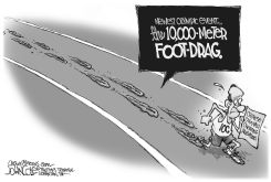 OLYMPIC FOOT-DRAGGING BW by John Cole