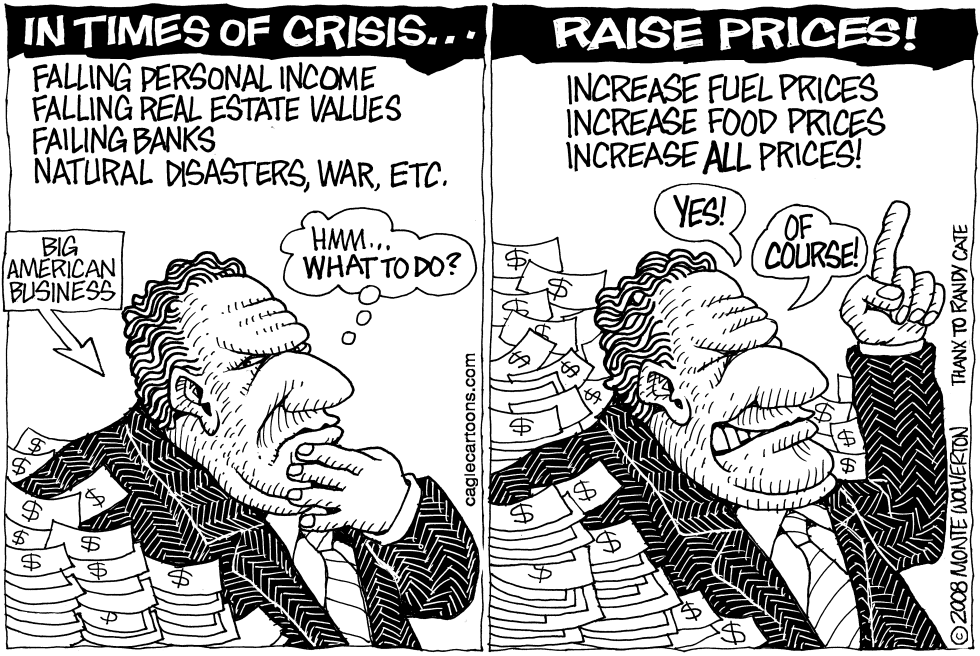 In Times of Crisis Raise Prices