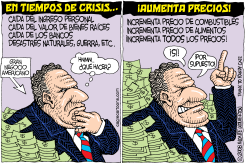 EN TIEMPOS DE CRISIS AUMENTA PRECIOS /  by Monte Wolverton